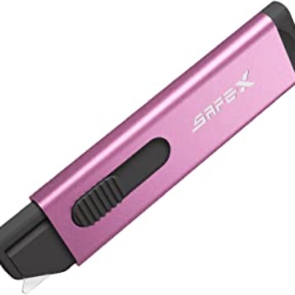 SAFEX Box Cutter Retractable Safety Ceramic Blade Manual Carton Cutter pink NWT